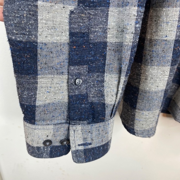 Johnnie O Flannel Shirt XL Plaid Silk Wool Surf Button Down Beach Fisherman Fall - Picture 5 of 13